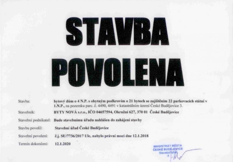 Stavba povolena